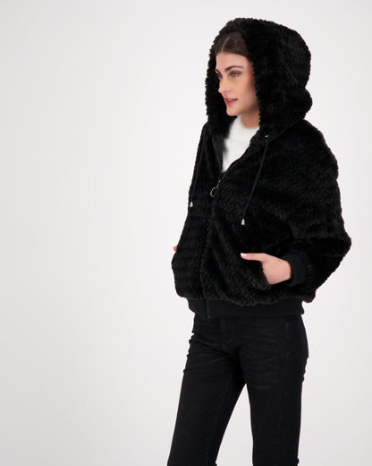 Luxe Hooded Faux Fur Jacket