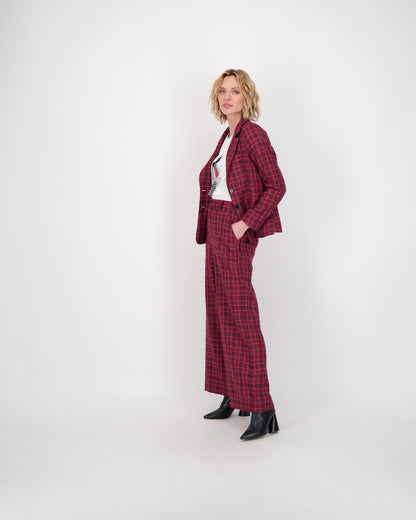 Tailored Check Wide Pant