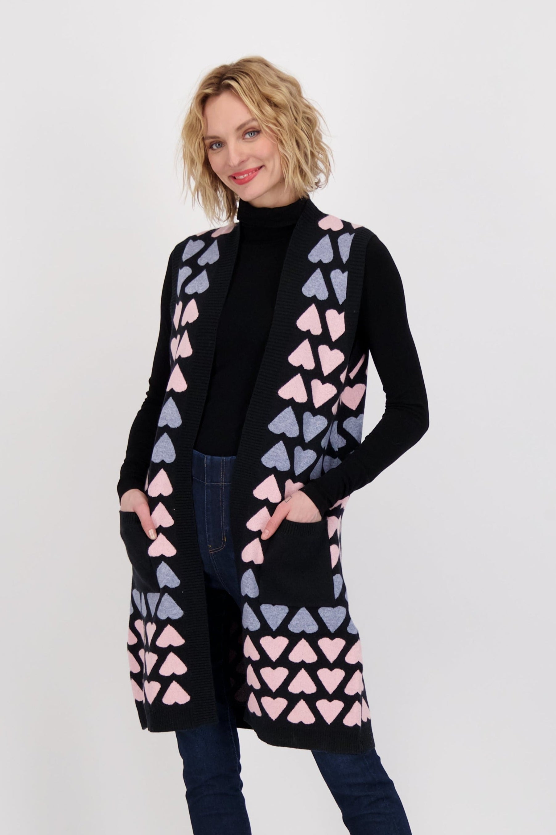 All Over Pink Hearts Cardigan