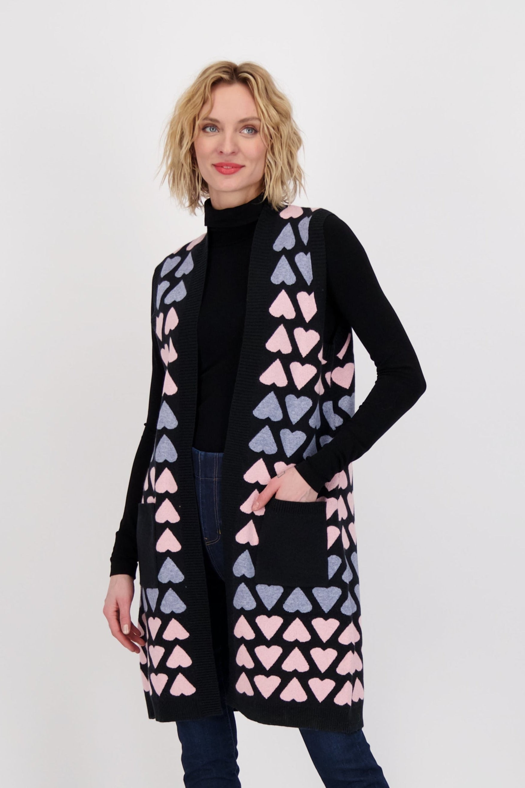 All Over Pink Hearts Cardigan