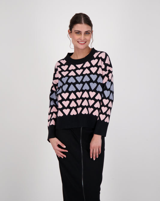 All Over Pink Hearts Sweater