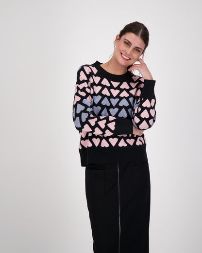 All Over Pink Hearts Sweater