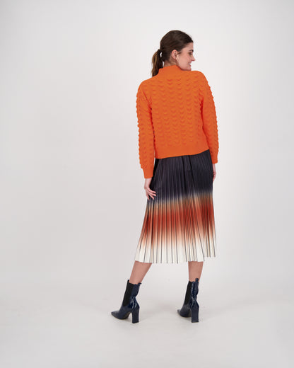Textured Knit Mockneck Sweater