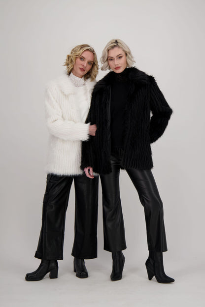 Collared Faux Fur Coat