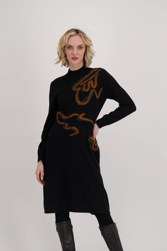 Needle Punch Turtle Neck Dress