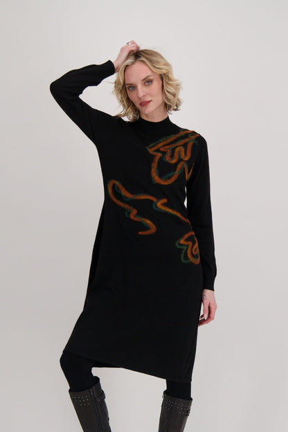 Needle Punch Turtle Neck Dress