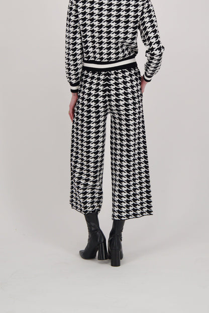 Houndstooth Knit Sweater Pant