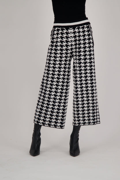 Houndstooth Knit Sweater Pant