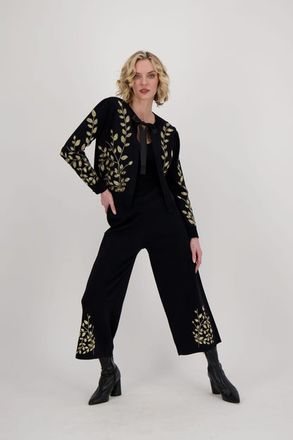 Gold Metallic Cord Braided Embroidered Cardigan