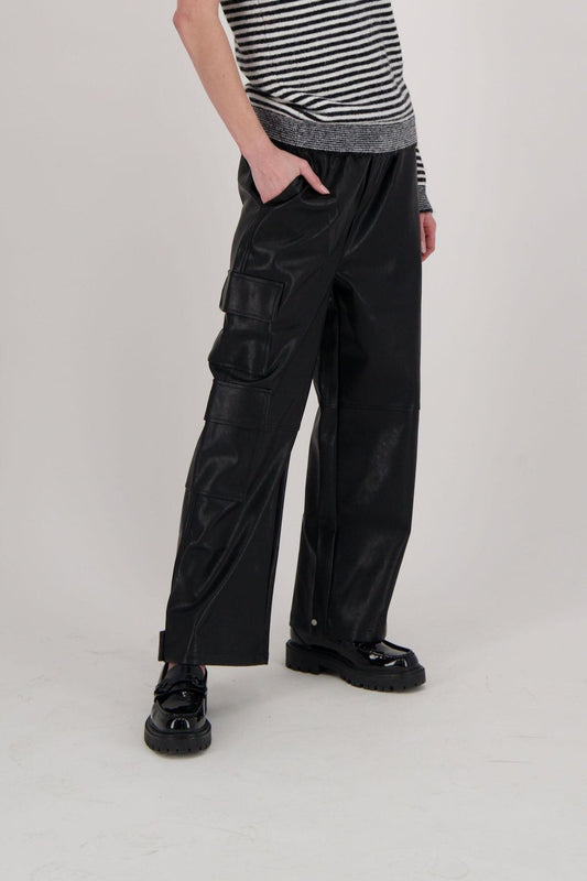 Faux Leather Utility Cargo Pant