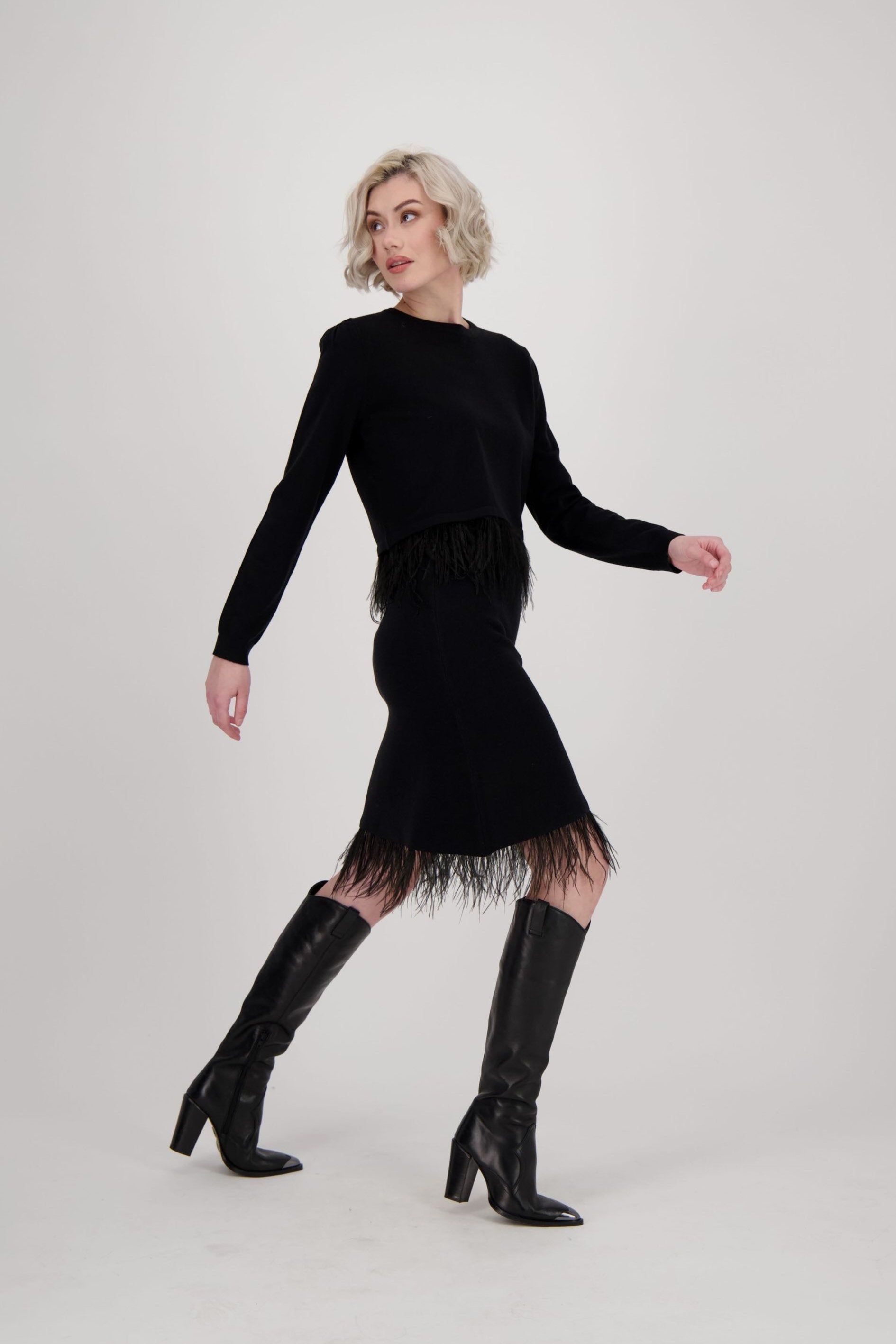 Feather Hem Skirt