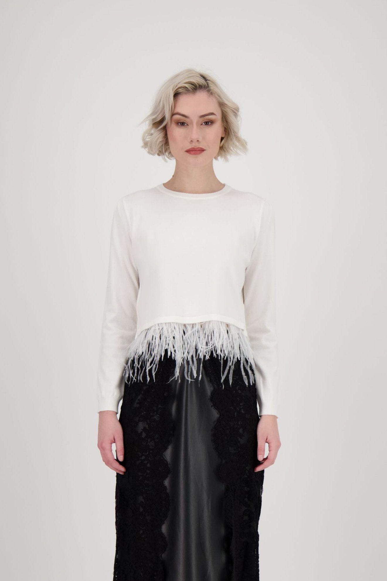 Feather Hem Sweater