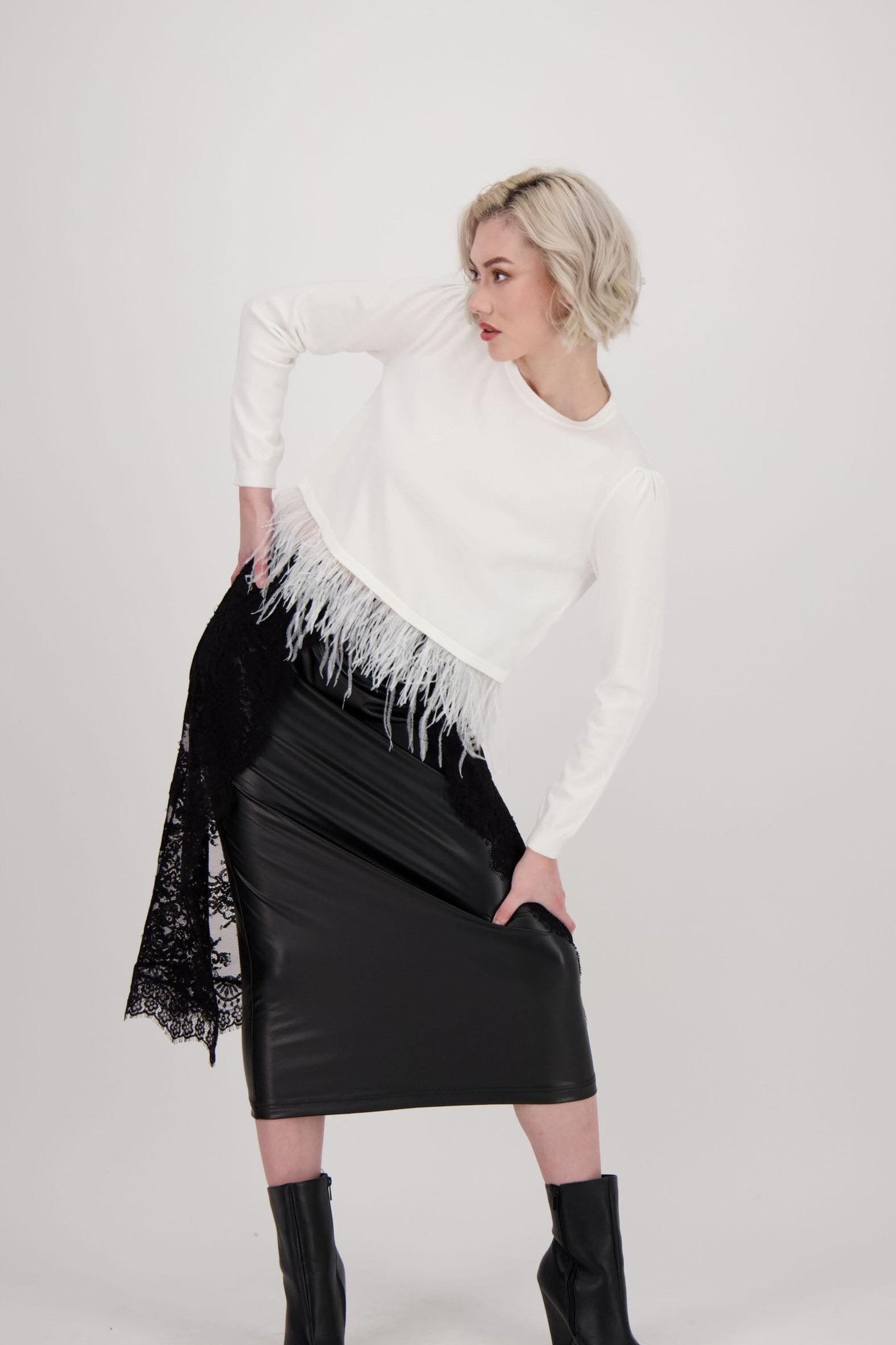 Feather Hem Sweater