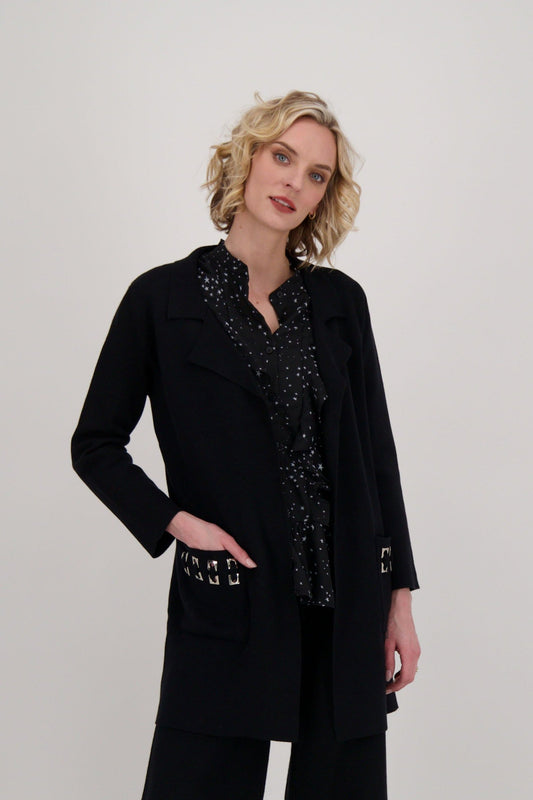 Long Line Jacket With Riveted Pocket Details