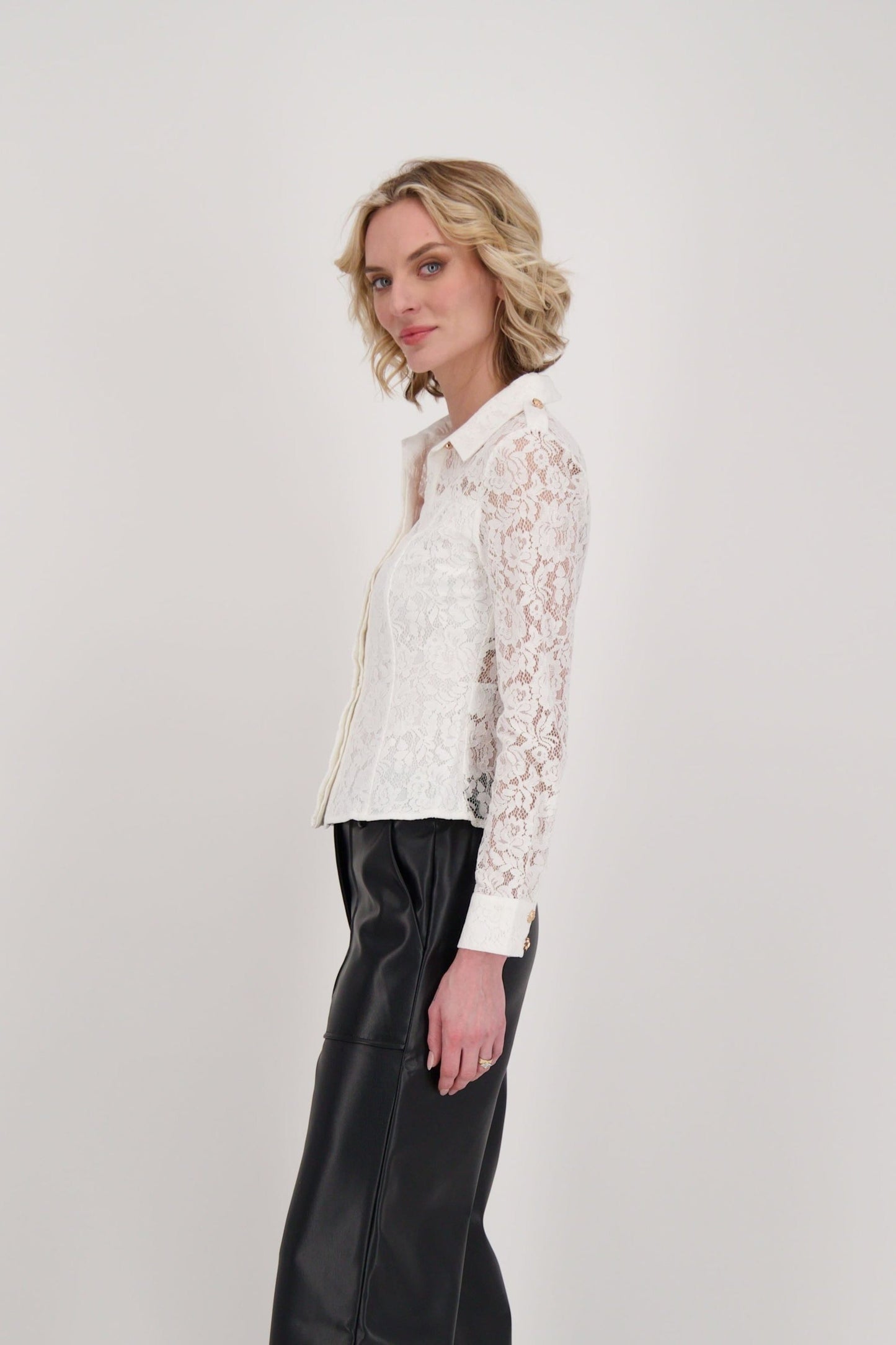 Lace Button Up Shirt