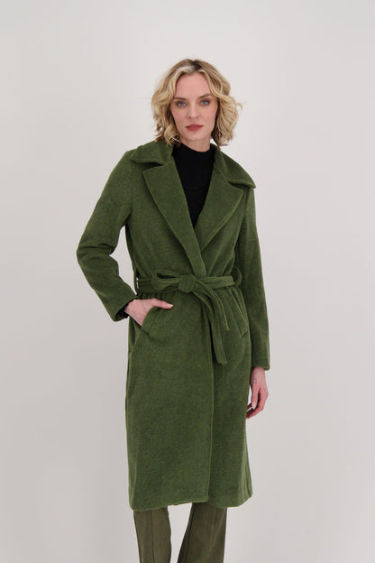 Notch Collar Wrap Coat