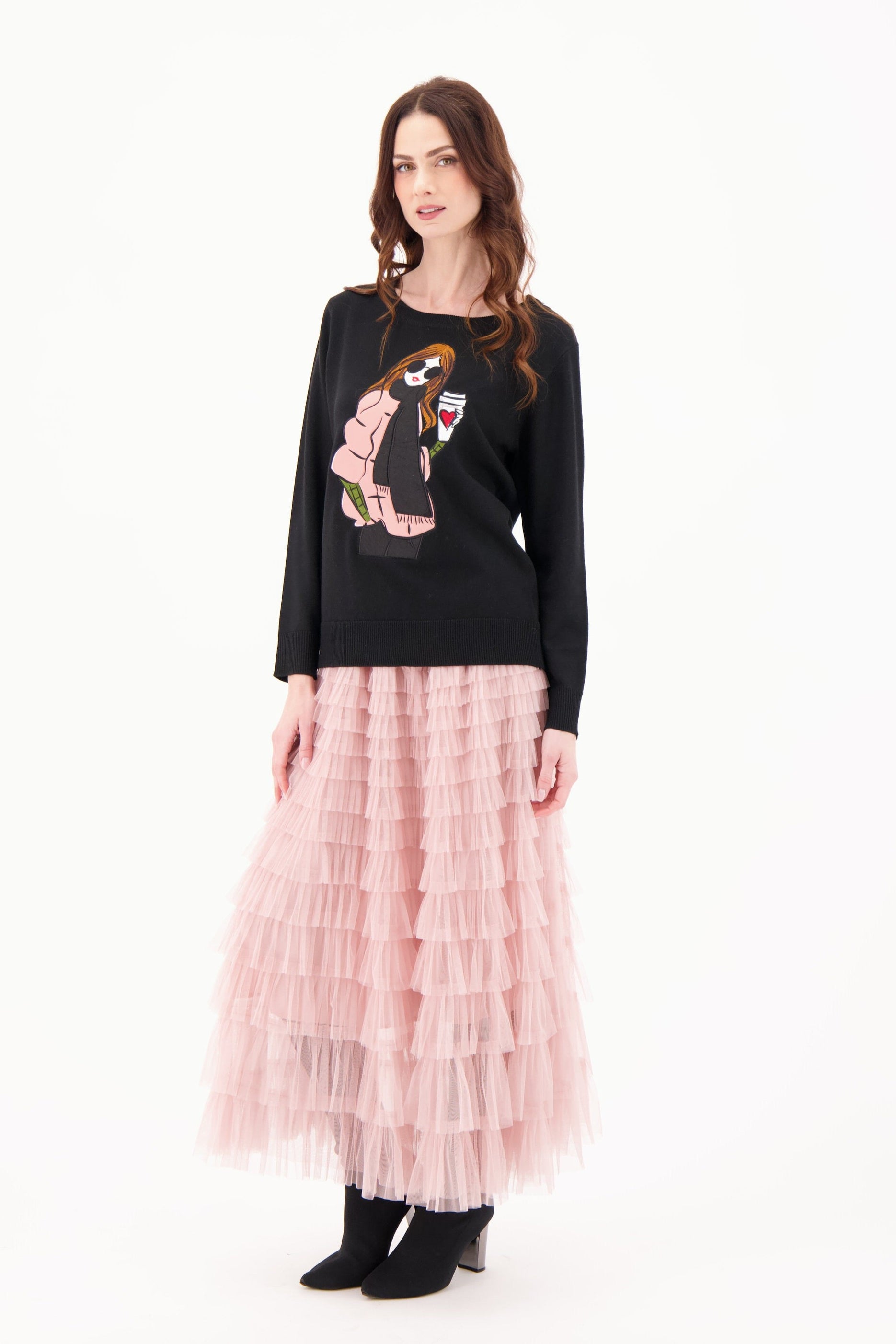 Multilayer Ruffle Tulle Long Skirt