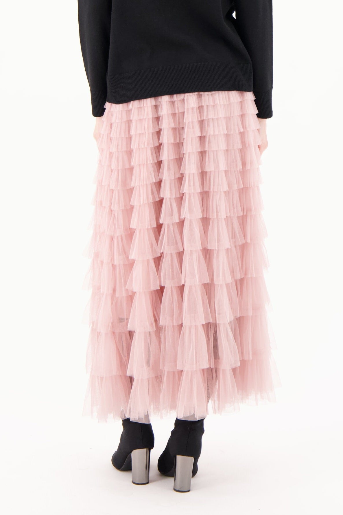 Multilayer Ruffle Tulle Long Skirt