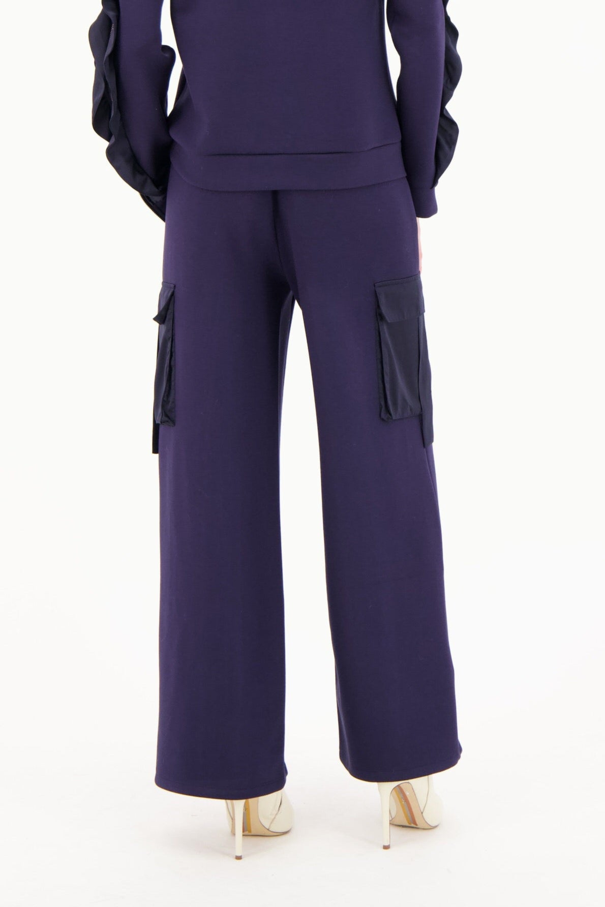 Satin Cargo Pocket Straight Leg Pant