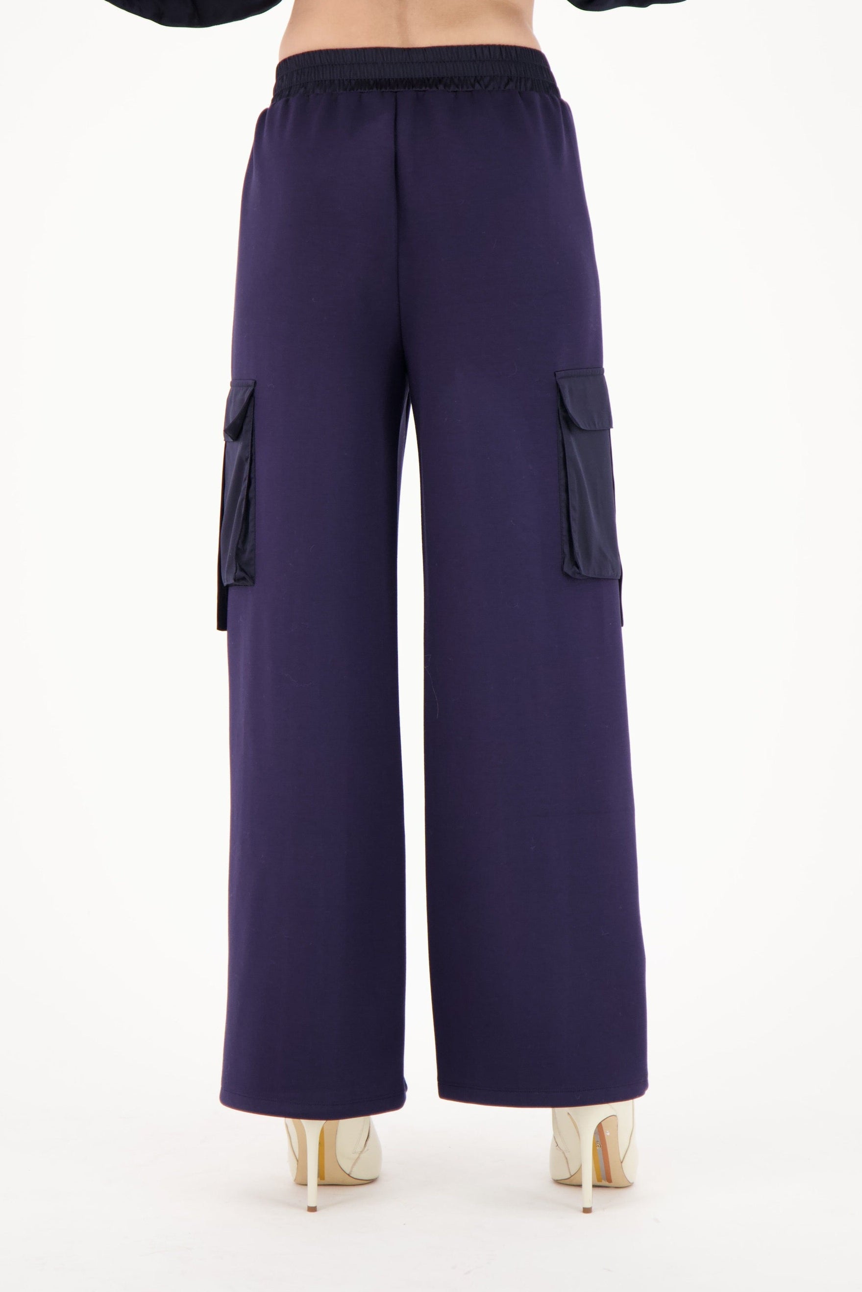 Satin Cargo Pocket Straight Leg Pant