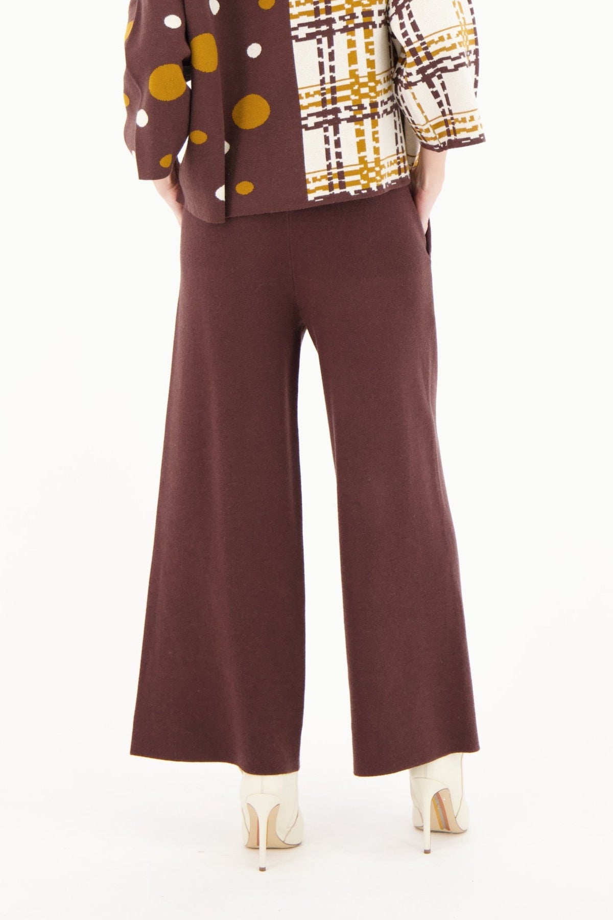 Wide Leg Sweater Knit Crop Pant