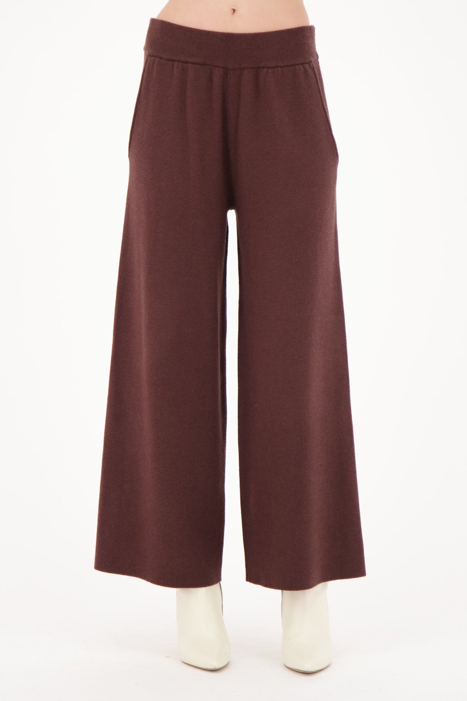 Wide Leg Sweater Knit Crop Pant