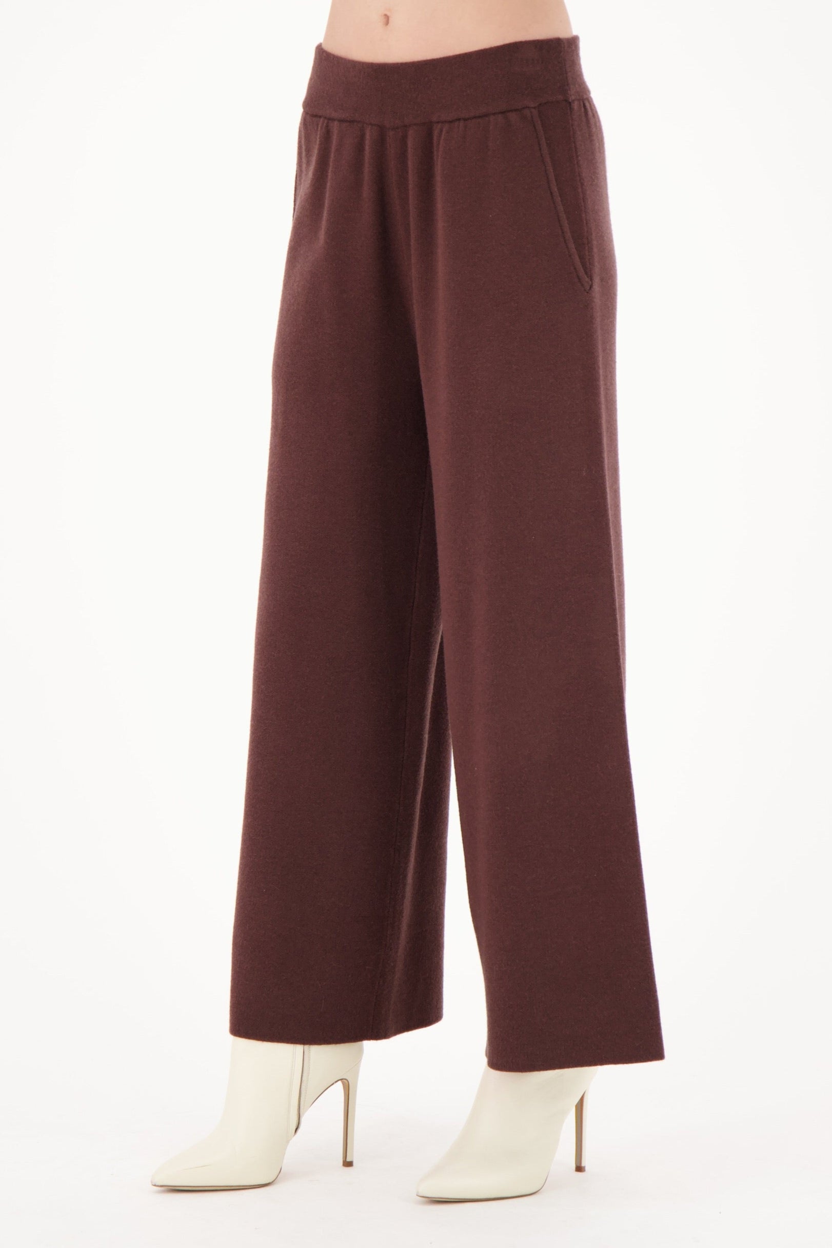 Wide Leg Sweater Knit Crop Pant