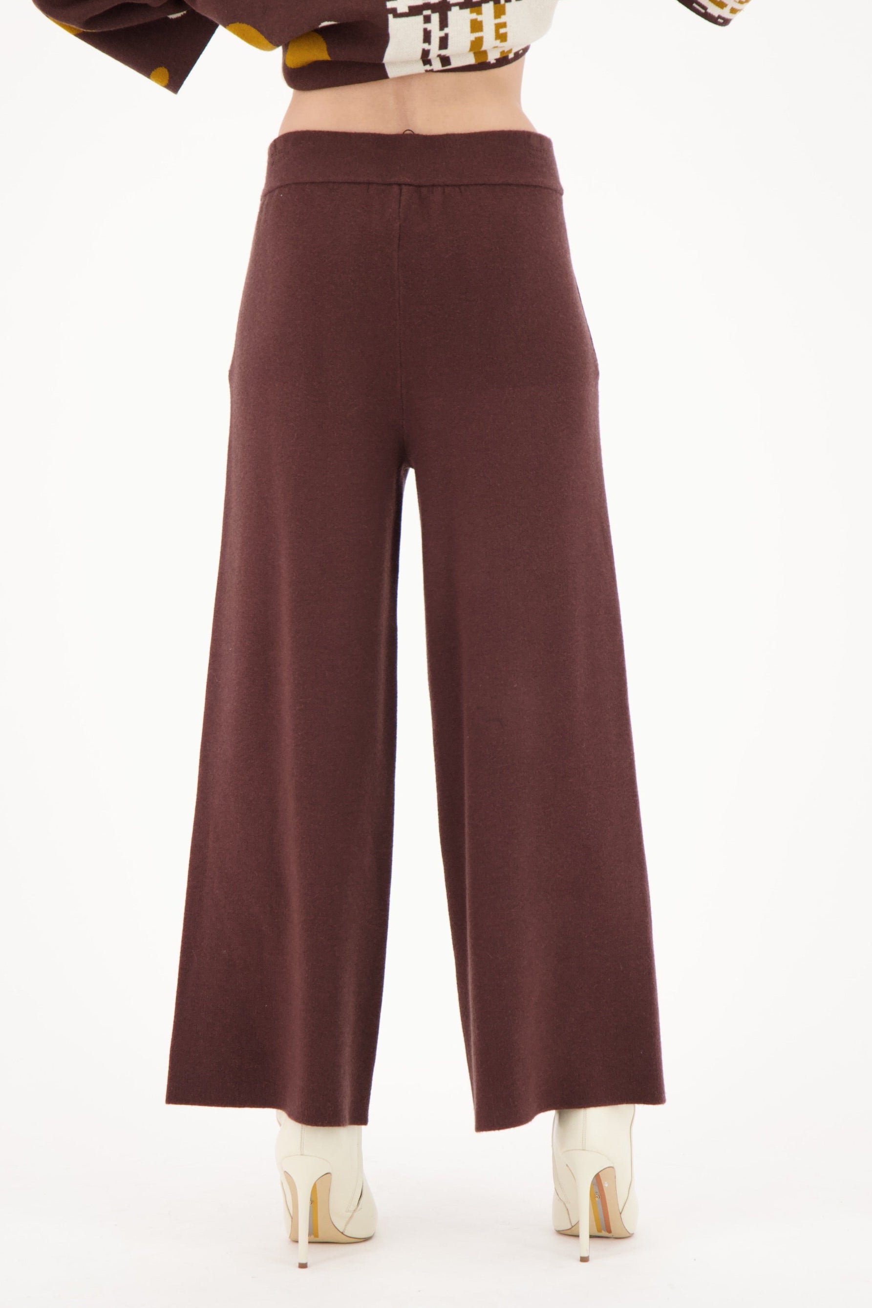 Wide Leg Sweater Knit Crop Pant
