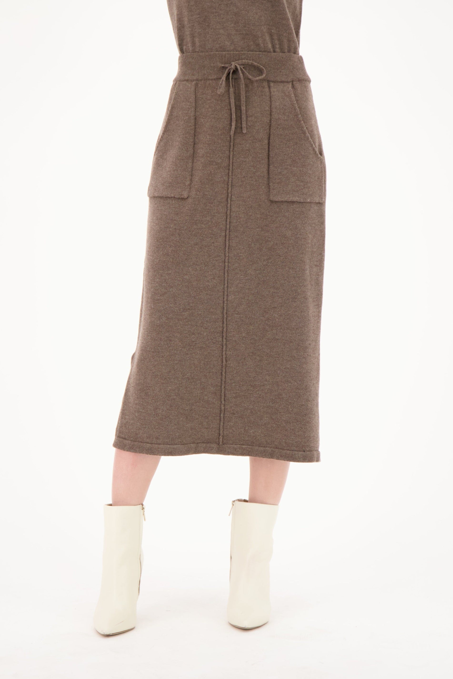 Patch Pocket Sweater Knit Skirt