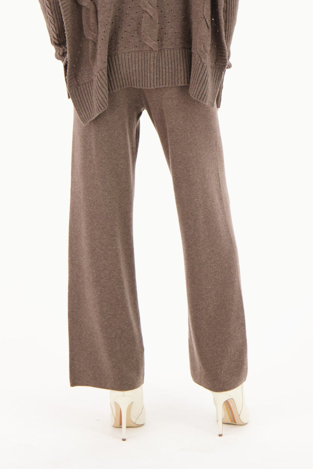 Pintuck Straight Leg Sweater Knit Pant