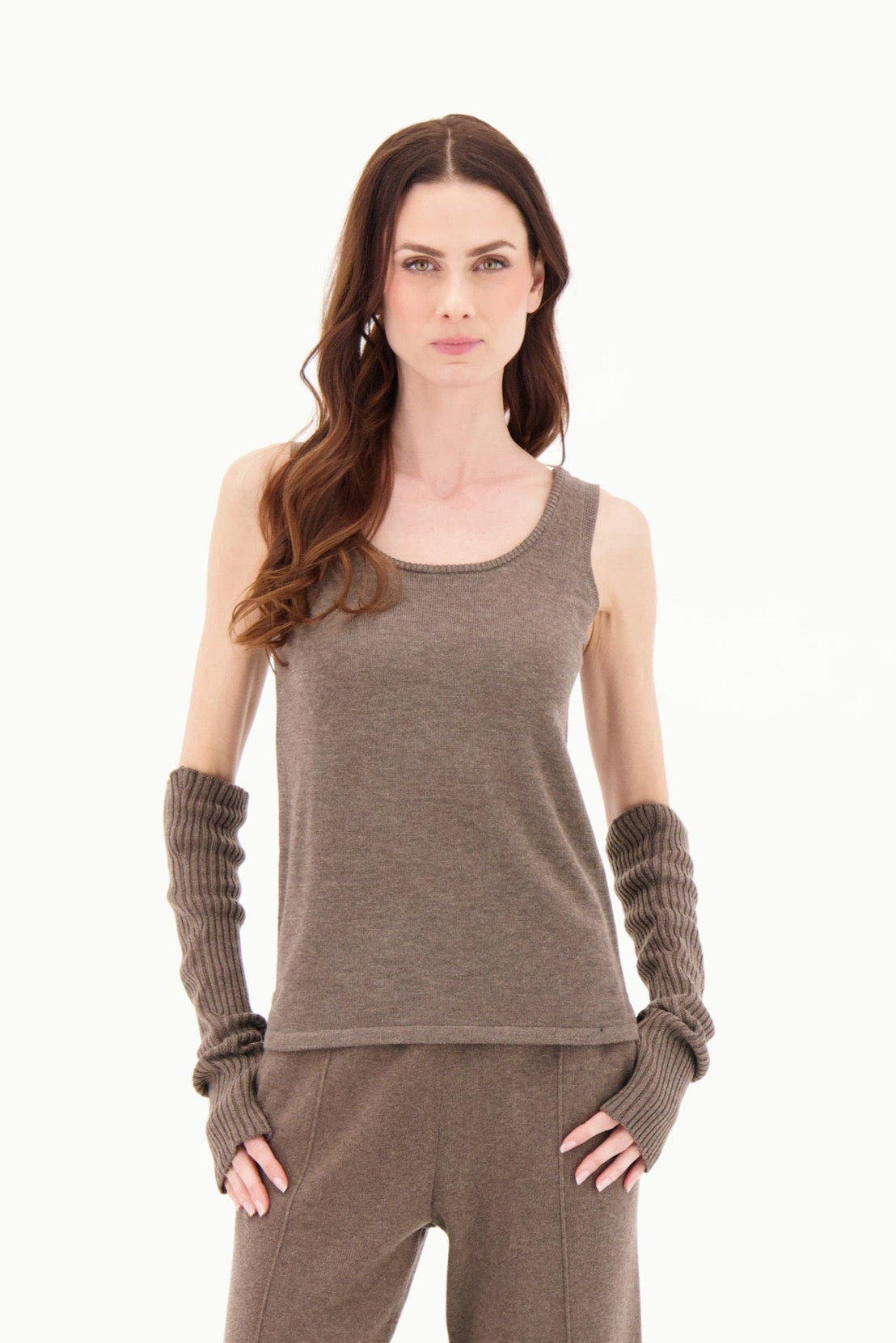 Faux Sweater Knit Thumb Sleeves