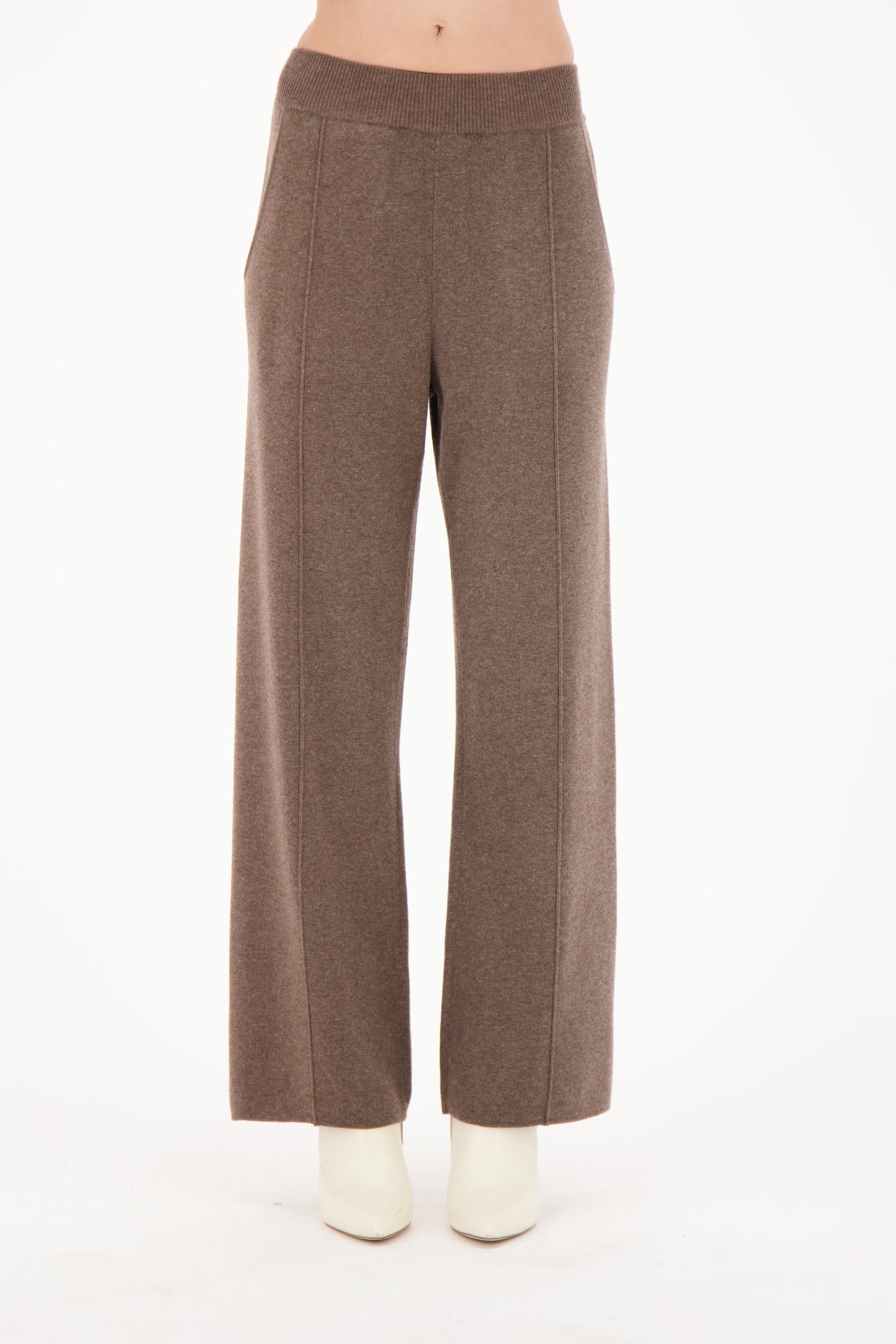 Pintuck Straight Leg Sweater Knit Pant