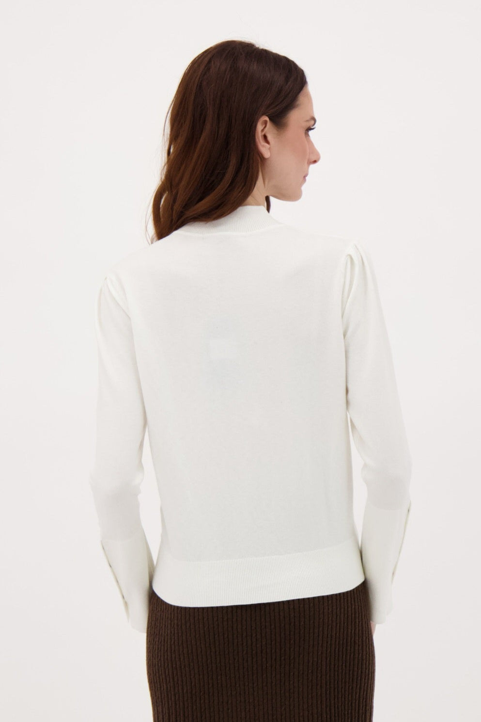 Mockneck Snap Cuff Sweater