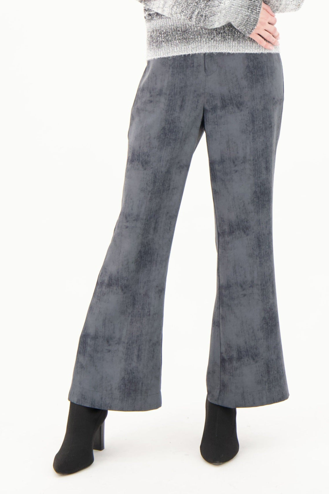 Crosshatch Print Straight Leg Pant