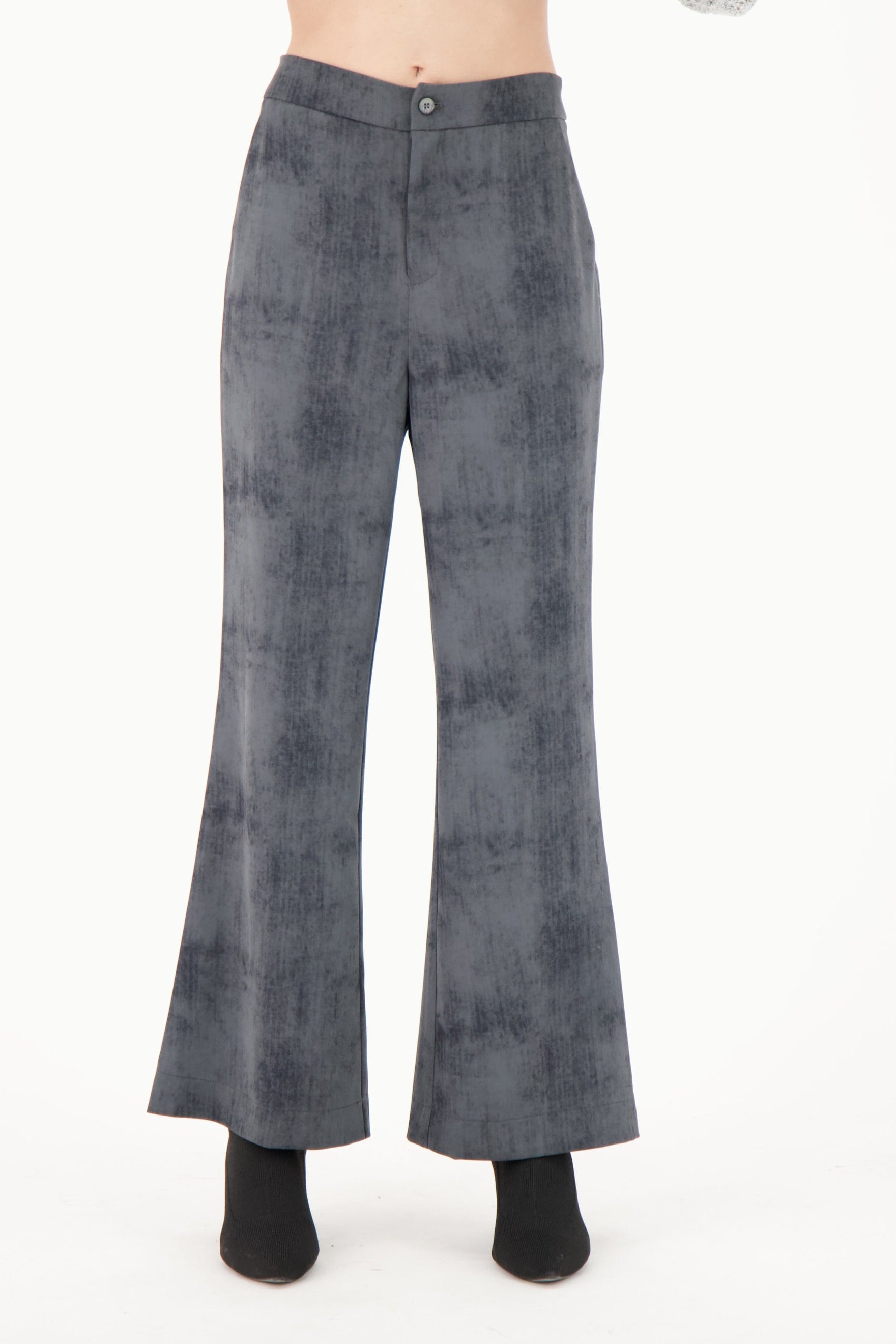Crosshatch Print Straight Leg Pant