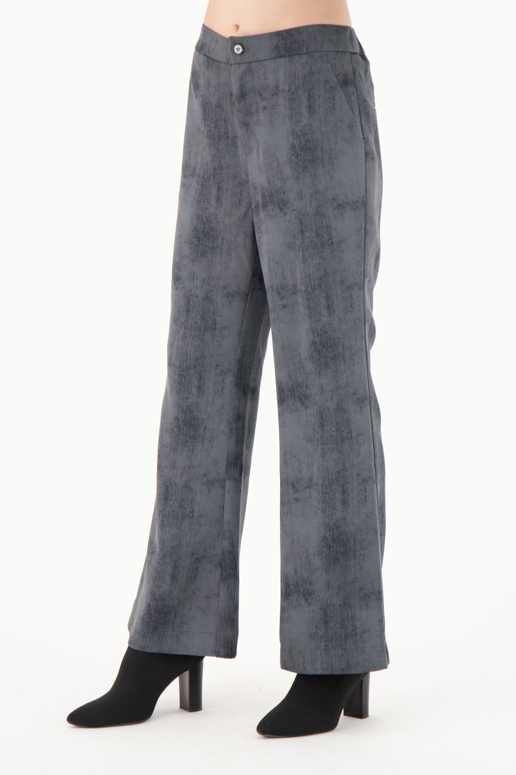 Crosshatch Print Straight Leg Pant