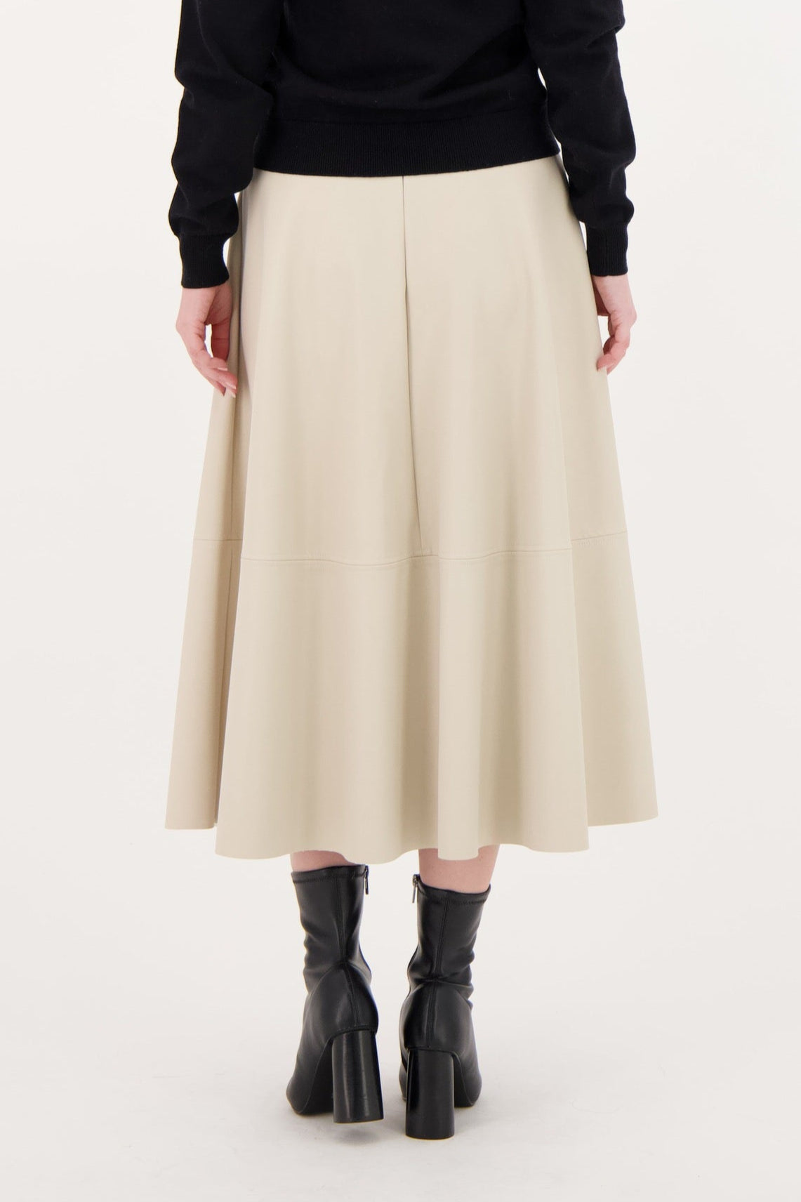 Faux Leather Waist Buckle Skirt