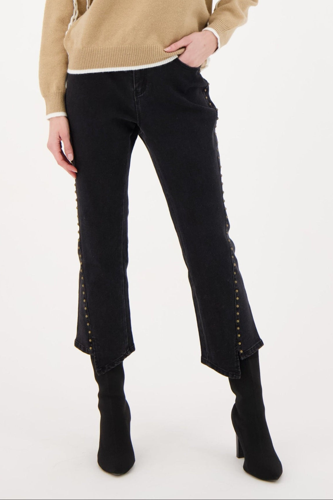 Studded Denim Pant