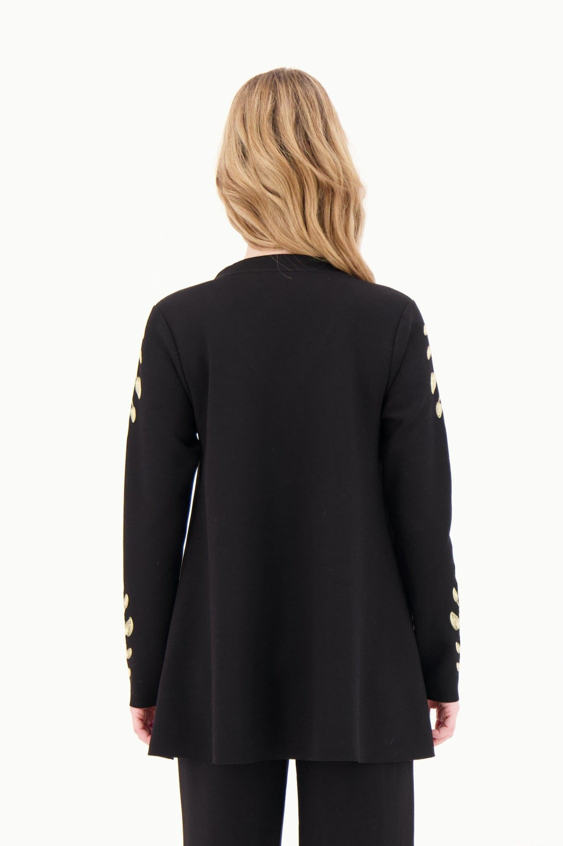 V-Neck Gold Leaf Embroidered Scuba Tunic