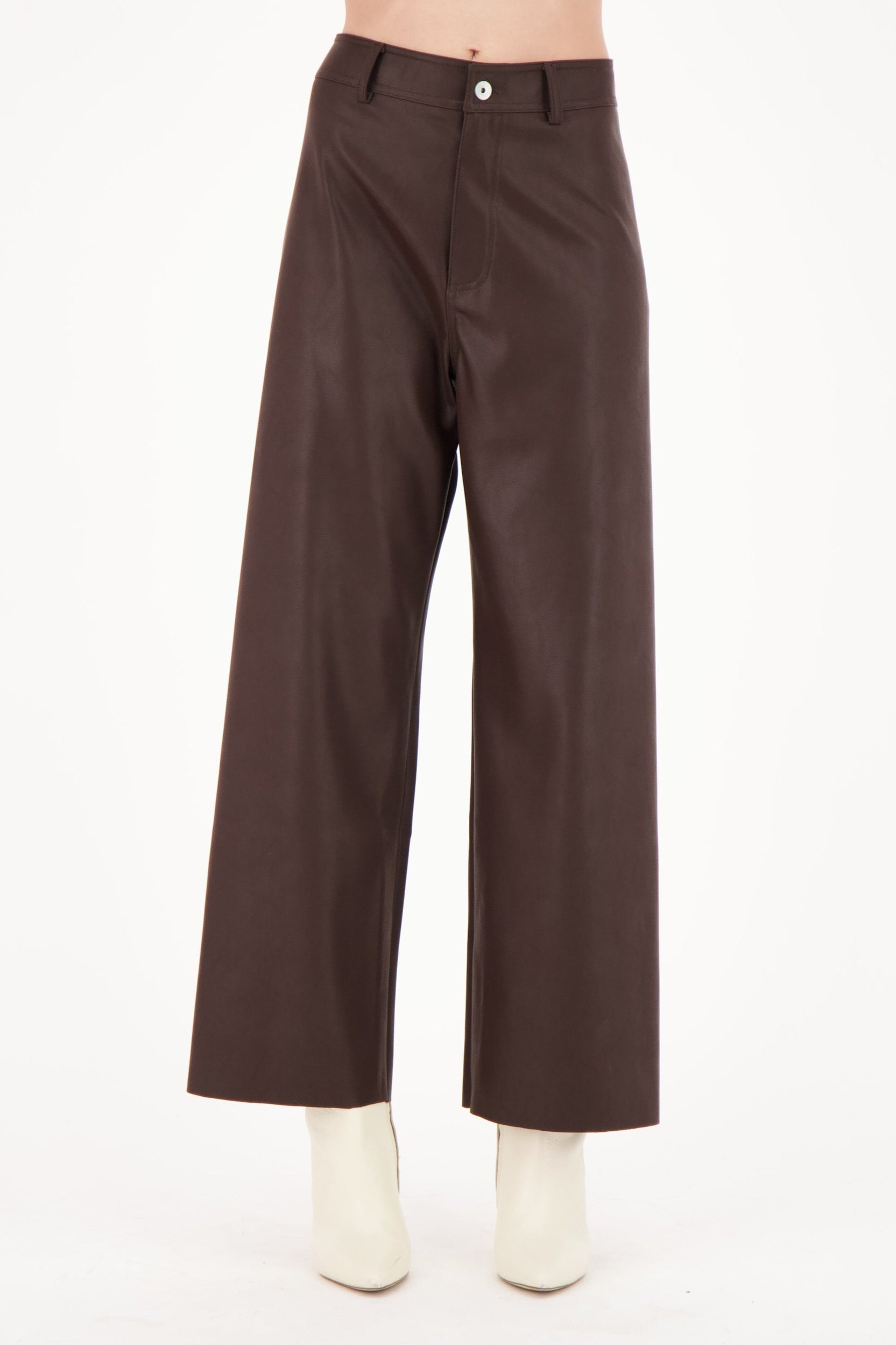Faux Leather Straight Leg Pant
