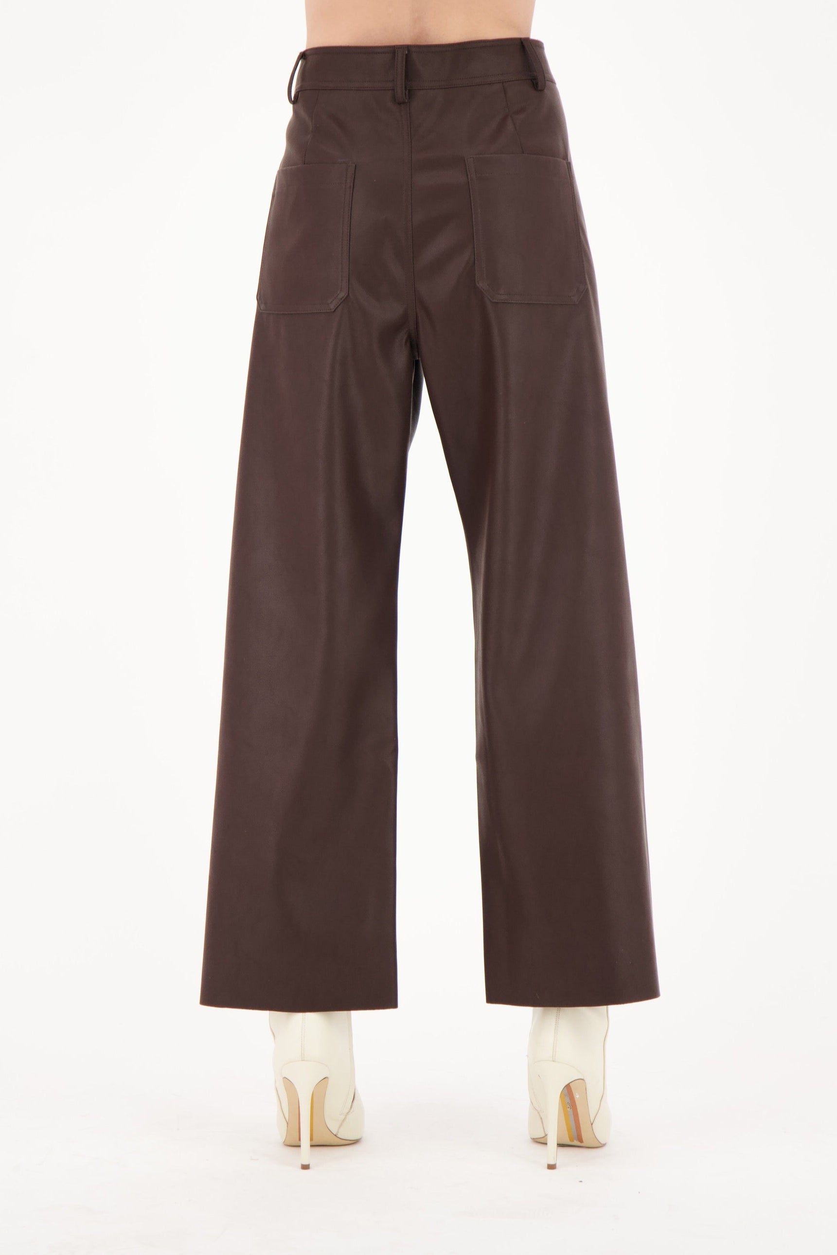 Faux Leather Straight Leg Pant