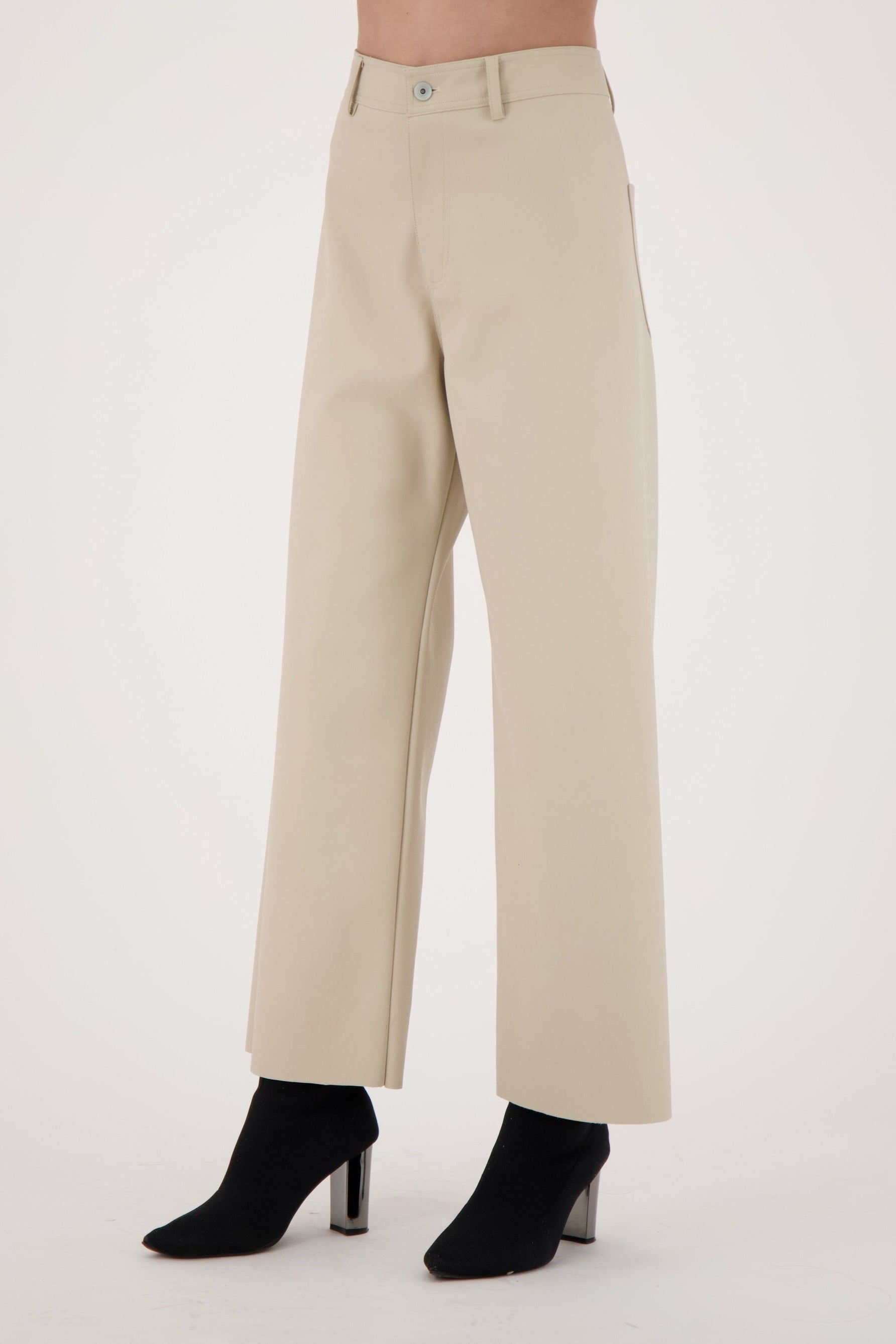 Faux Leather Straight Leg Pant