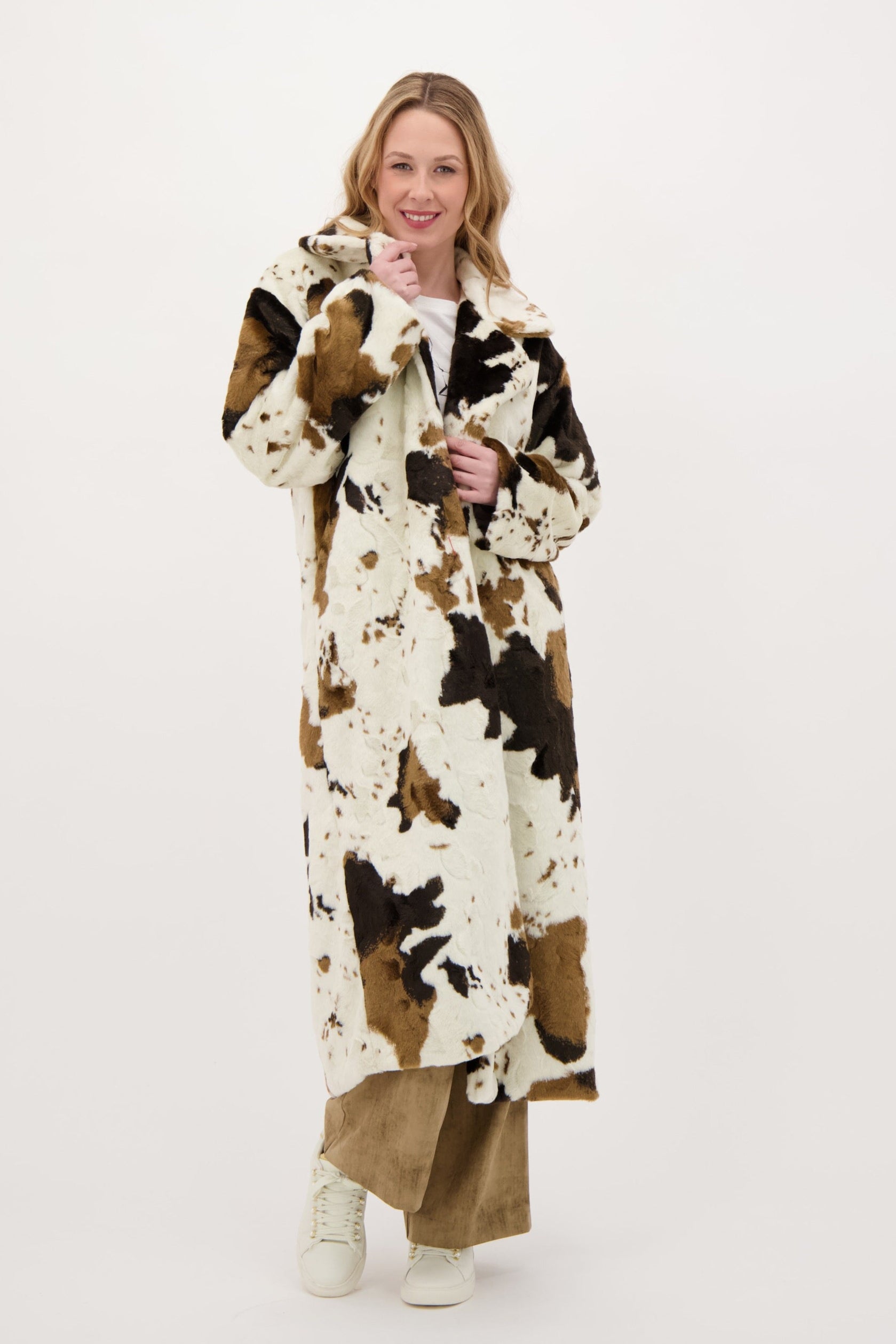 The “Moo” Faux Fur Full Length Coat