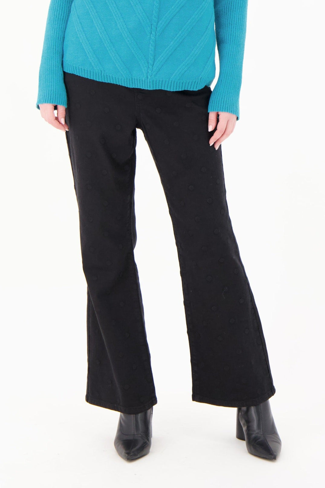 Jacquard Polkadot Denim Pant