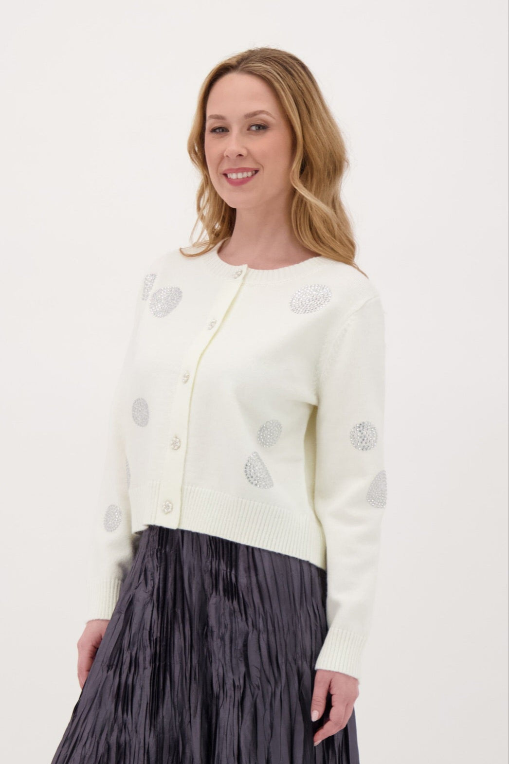 Rhinestone Dot Cardigan