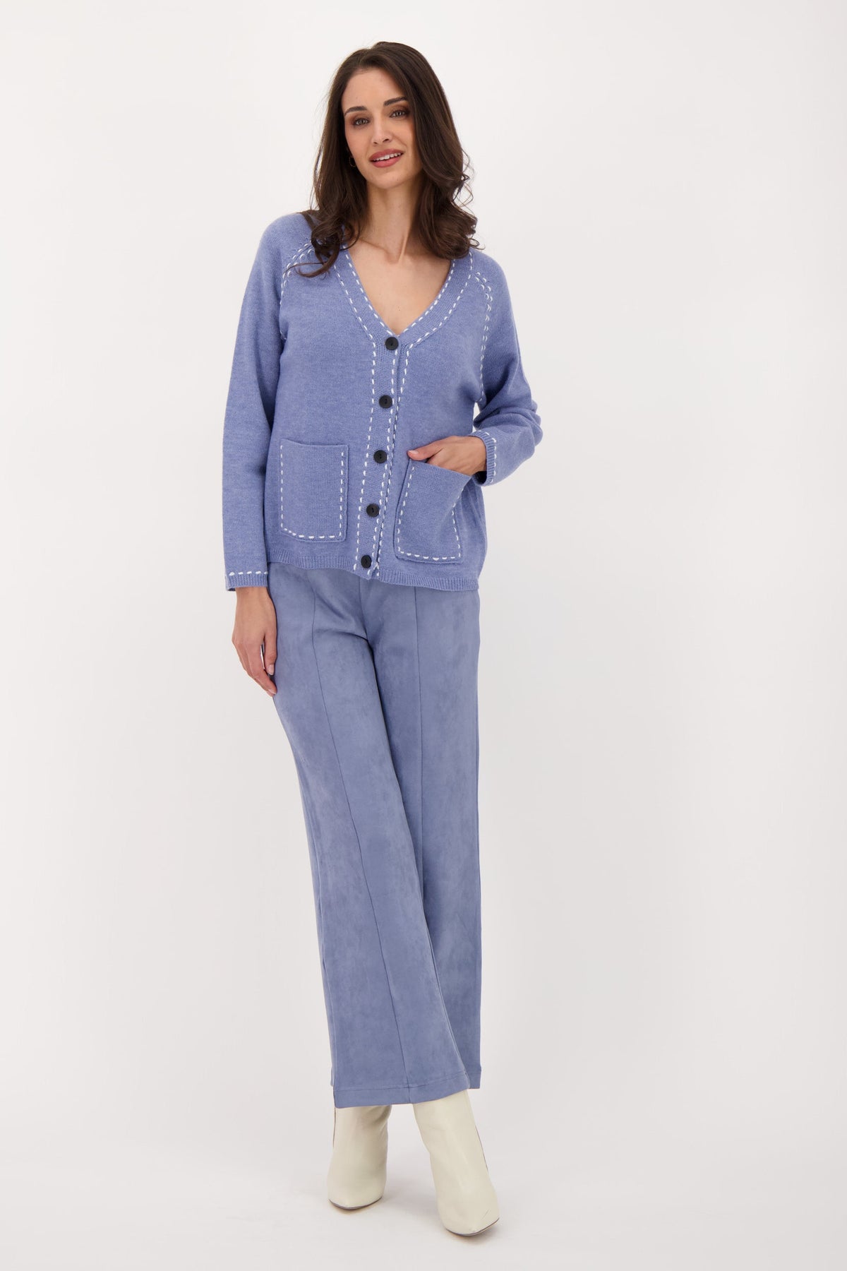 Wide Leg Vegan Suede Pant