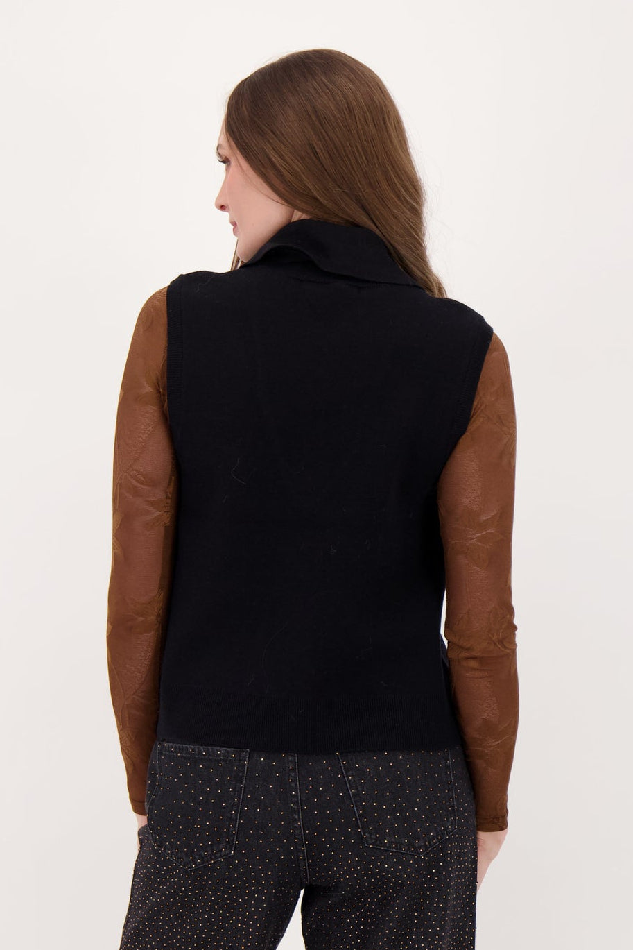 Sweater Vest With Detachable Tie