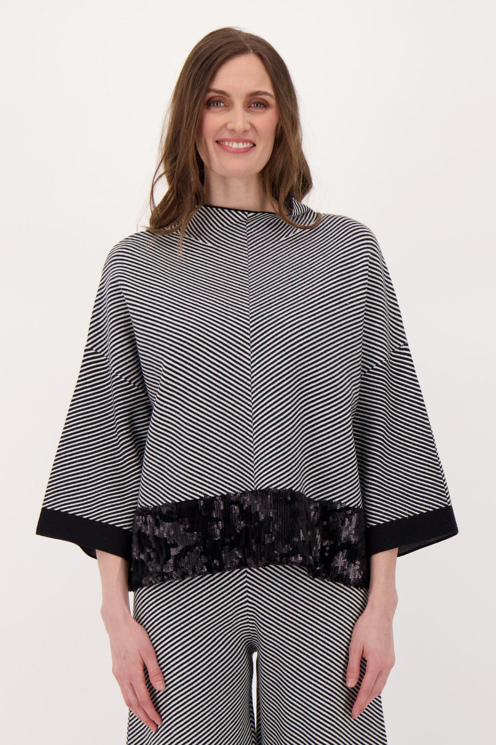Velvet Sequin Trim Sweater