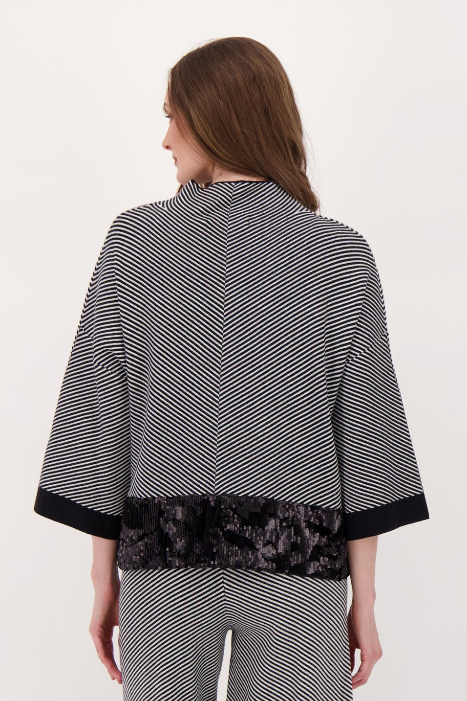 Velvet Sequin Trim Sweater