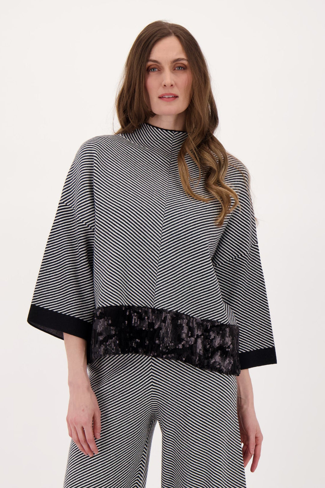 Velvet Sequin Trim Sweater
